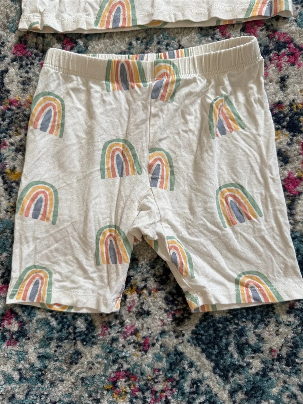 Kyte Baby Multicolor Rainbow Short Sleeve and Shorts Pajamas